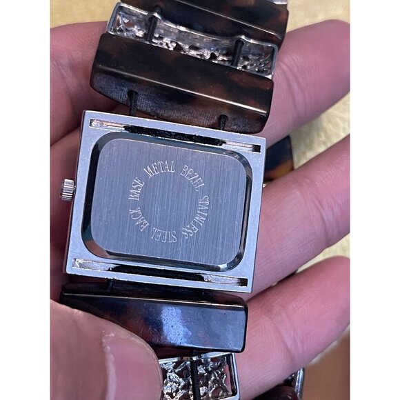 Sophie womens stretch quartz watch tortoise brown silver tone needs battery * - Picture 5 of 6